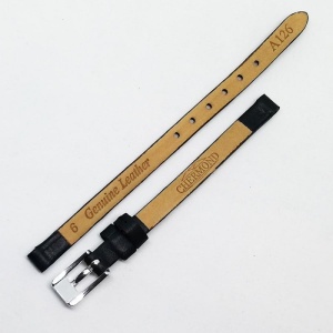 Curea de ceas din piele naturala neagra - 6mm - C2982 - Img 4