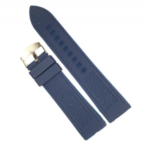 Curea de Ceas din Silicon Bleumarin – 18-24 mm – Cataramă Argintie – Rezistentă la Apă - Img 2