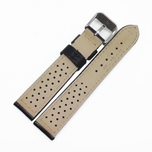 Curea de ceas Fleurus - Piele Neagra de Vitel, Imprimeu cu Gaurele 18mm 1FH13D36M-BK - Img 3