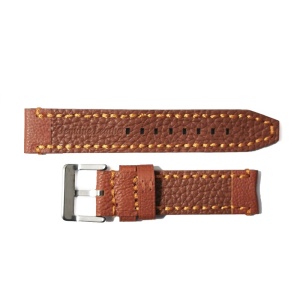Curea de ceas maro cu textura bizonata - piele naturala - 20mm, 22mm, 24mm - WZ4181 - Img 3