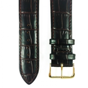 Curea de ceas Maro-inchis din piele naturala cu imprimeu crocodil - 18mm, 20mm, 22mm - WZ3423 - Img 2
