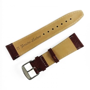 Curea de ceas Maro-roscat din piele naturala - 16mm 22mm - WZ3408 - Img 4