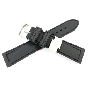 Curea de ceas Morellato CrocoRubber Silicon Black 20mm A01X4512187819CR - Img 2