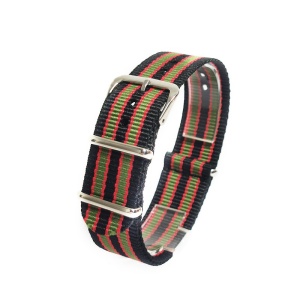Curea de ceas Nato Negru Rosu si Verde 20mm 22mm N20