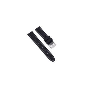 Curea de ceas neagra cu insertii gri 18mm 20mm 22mm 24mm WZ940