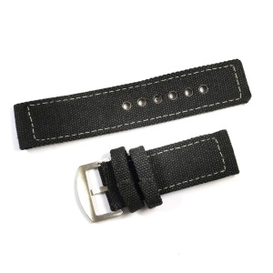 Curea de ceas Neagra din material textil 24mm WZ4927 - Img 2