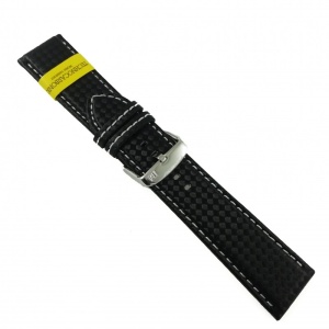 Curea de ceas Neagra din material textil si piele naturala Morellato - 18mm, 20mm, 22mm, 24mm A01U3586977817CR - Img 3