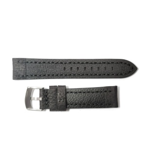 Curea de ceas Peyton Neagra din piele naturala, textura bizonata 20mm, 22mm, 24mm - WZ4221 - Img 3