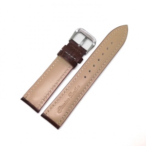 Curea de ceas - Piele Naturala Maro - Imprimeu Crocodil - 18mm 20mm 22mm - WZ3802 - Img 2