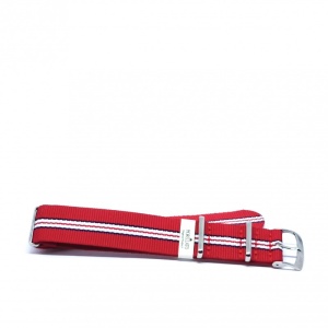 Curea Morellato tip NATO - Band Nastro Cannete - Culoare Rosu, Alb, Albastru- 22mm - A01U3972A74802CR - Img 2