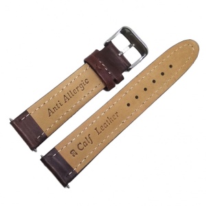 Curea pentru Ceas din Piele de Vitel - Tratata Antialergic - Culoare Maro - 20mm - WZ3969 - Img 2