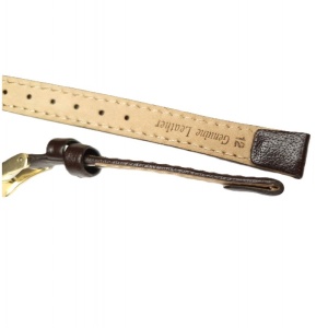 Curea pentru Ceasuri cu Anse Fixe (Telescop Sudat) – Piele Maro Închis – 12/10 mm – Lungime M (Damă) – Cataramă Aurie - Img 3