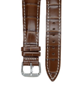 Curea Piele Naturală Maro – Imprimeu Crocodil – 18/20/22 mm - Lungime XL (135+80 mm) - Img 3