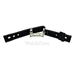 Curea Silicon cu Deployant Neagra Cusatura Alba 22mm WZ1583 - Img 4