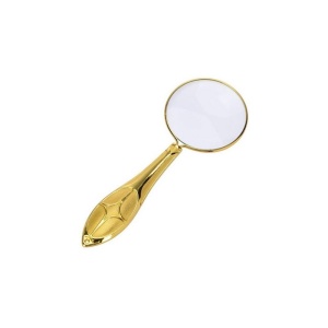 Lupa de mana matalica aurie 5x pentru citit MG18155-7