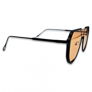 Ochelari de Soare Unisex Matteo Ferrari – Black & Amber Retro - Img 2
