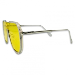 Ochelari Unisex Fashion – Lentilă Galbenă și Ramă Transparentă - Img 4