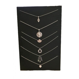 Panou Prezentare Lanțuri Formă de L – Piele Ecologică Neagră – 30 x 20 cm – Expozitor pentru Case de Amanet - Img 2