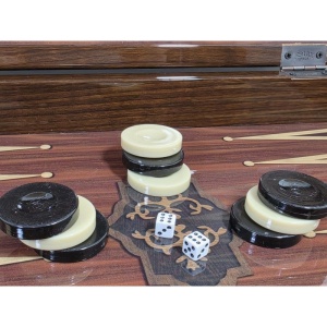 Set Backgammon Star Antique în Nuc, cu Blocare Magnetică – Nessiworld 1021798 - Img 2