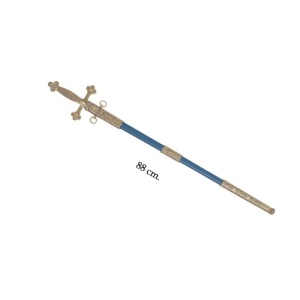 Spadă Masonică cu Teacă Albastră – Aspect Vintage – 88 cm – Made in Menorca