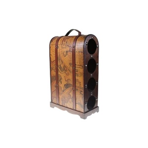 Suport de Vin din Lemn Decorat – Capacitate 6 Sticle WZ1674