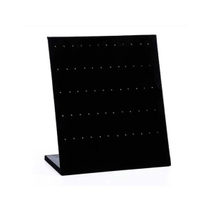 Suport Expunere Cercei – Catifea Gri/Negru – 30 de Perechi (60 Spații) – 25 x 20 cm – WZ1652 - Img 5