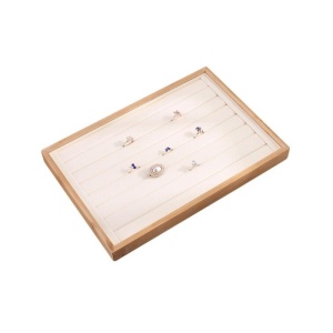 Tavă de Expunere Bijuterii din Bambus – 8 Pernițe – 35 x 24 cm – Ideală pentru Inele, Butoni, Cercei – WZ4185
