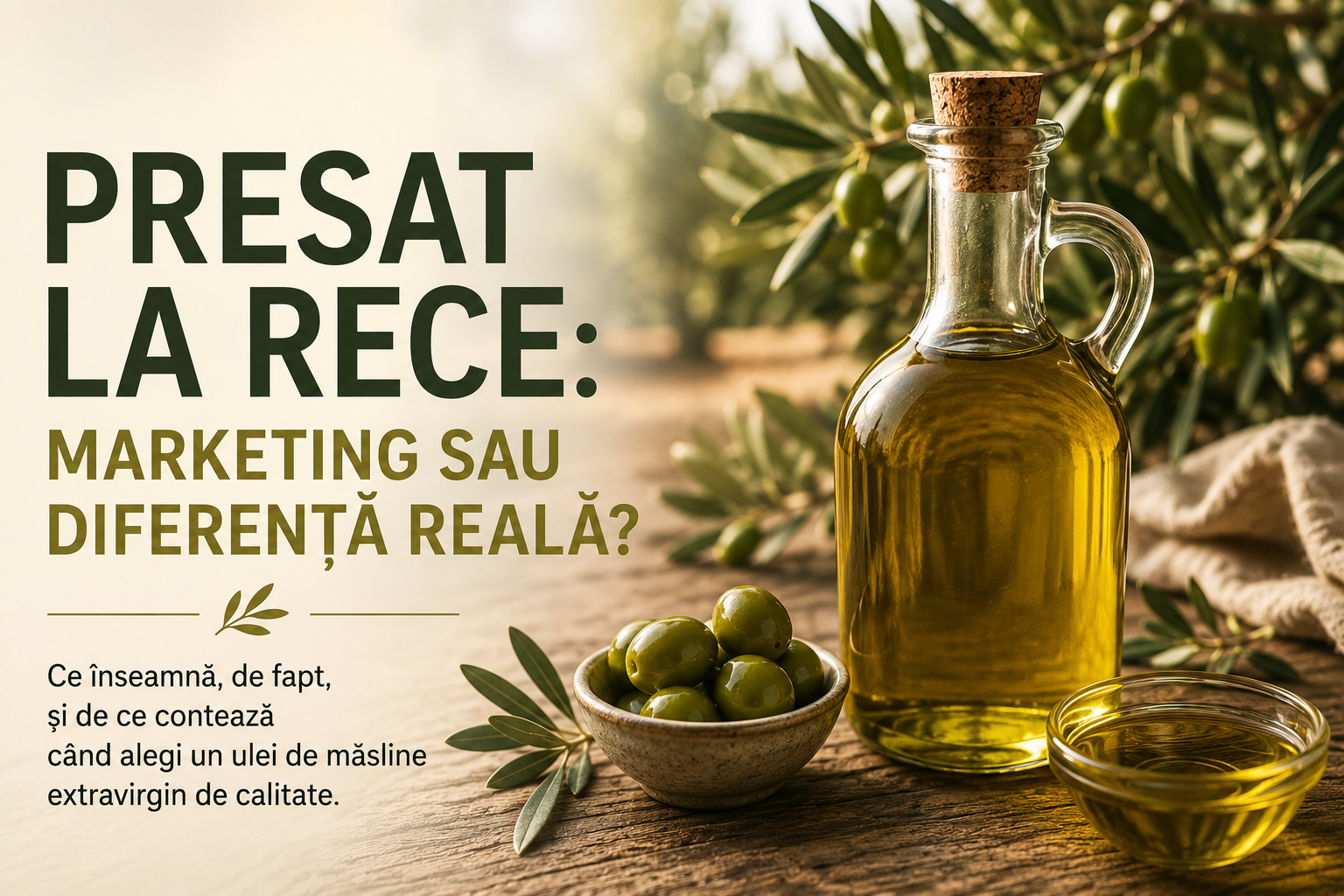 Ulei de masline presat la rece: marketing sau diferență reală?