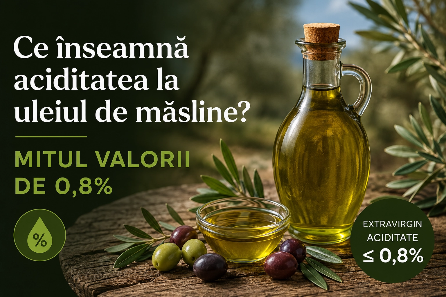 Ce înseamnă aciditatea la uleiul de măsline? Mitul valorii de 0,8%