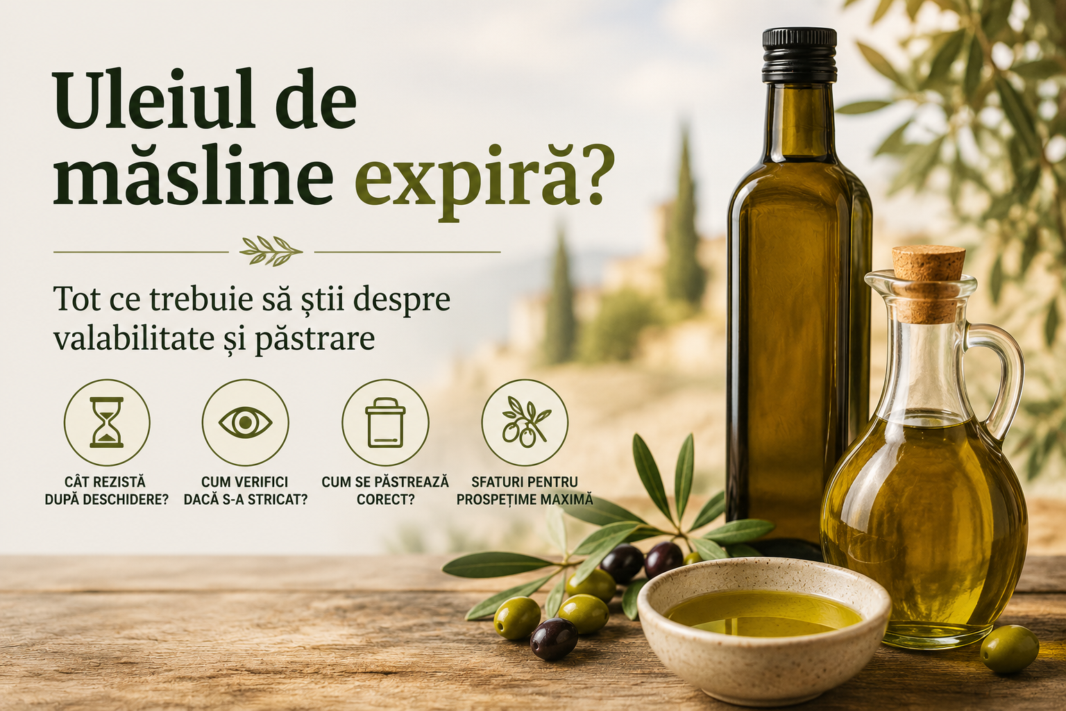 Uleiul de măsline expiră? Tot ce trebuie să știi despre valabilitate și păstrare