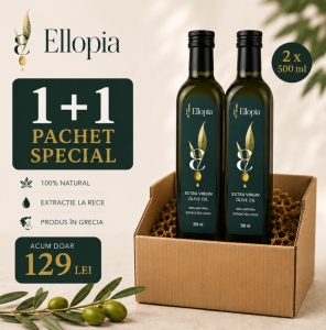 Pachet Ulei de masline extravirgin Ellopia 500 ml - Oferta 1+1