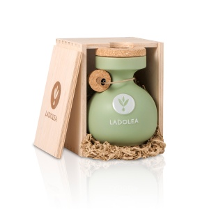 Ulei de măsline extravirgin organic Koroneiki 200ml - Ediție de Lux în Olivieră din Ceramică Lucrată Manual cutie lemn