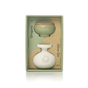 Set Cadou Gourmet: Ulei de Măsline Extravirgin Organic și Oregano în Olivieră din Ceramică Artizanală