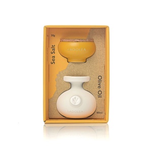 Set Oliviera: Sare de mare neprocesata (30g) și ulei de măsline extravirgin organic (80ml) - Ediție de Lux