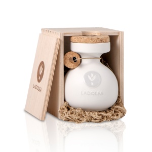Olivieră din Ceramică 200 ml (cutie lemn) Ulei de măsline extravirgin Patrinia
