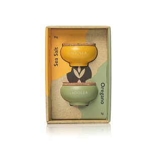 Set Oliviera din Ceramică Lucrata Manual: Sare de masă neprocesată (30g) si Oregano (5g)