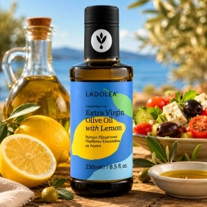 Ulei de măsline extravirgin cu lămâie, sticlă de 250 ml - Img 2