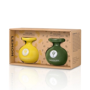 amfora greceasca ceramica pachet de lux ulei de măsline extravirgin cu lămâie + oregano 80 ml