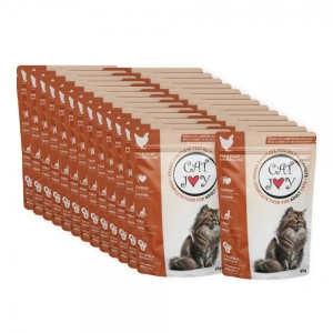 24 x CAT JOY Adult Pui si Ficat in Sos, plic 85 gr