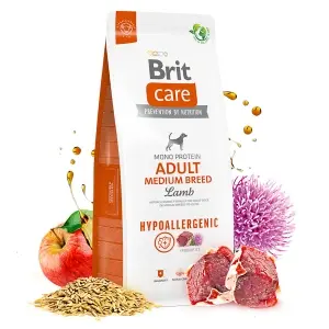 Brit Care Adult Hypoallergenic Medium Breed Miel si Orez 12 kg + 3 kg