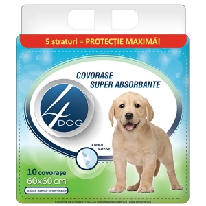 Covorase Absorbante 4DOG 60x60cm, 10buc