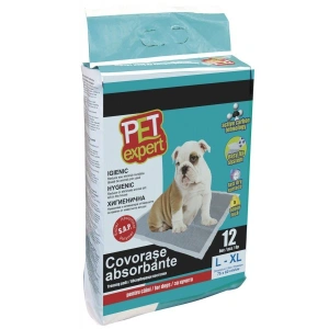 Covorase absorbante Pet Expert, carbon, L/XL, 60x75 cm, 12 buc
