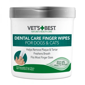 Degetare curatare dinti pentru caini, Vet's Best, 50 buc