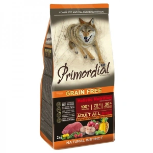 Hrana uscata pentru caini Primordial Grain Free, Bivol si Macrou 12 kg
