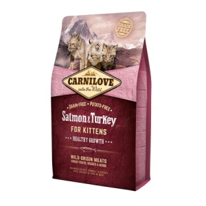 Hrana uscata pentru pisici Carnilove, Kittens, Somon & Curcan, 6 Kg
