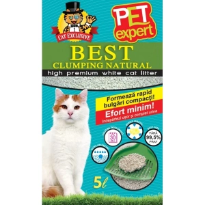 Nisip litiera pisici, Pet Expert, Clumping Natural, Bentonita, 5 L