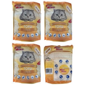 Pachet 3 X Nisip pentru pisici MIAU MIAU Tofu VANILIE 15L - Img 6