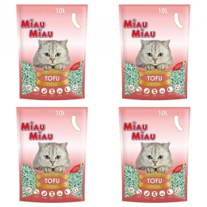 Pachet 4 X Nisip pentru pisici MIAU MIAU Tofu FRESH 10L