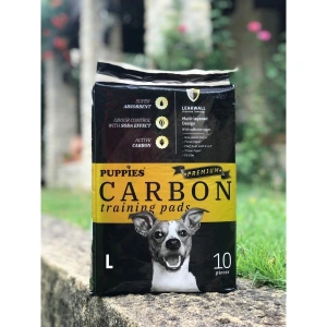 Set covorase absorbante cu benzi adezive, Puppies Premium Carbon S, 45x30 cm, 10 buc - Img 2