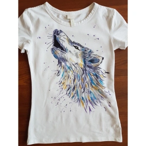 Tricou personalizat, din bumbac, pictat manual cu vopsele acrilice speciale pentru textile, nontoxice. - Img 5